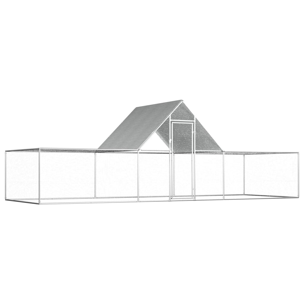 NNEVL Chicken Coop 6x2x2 m Galvanised Steel