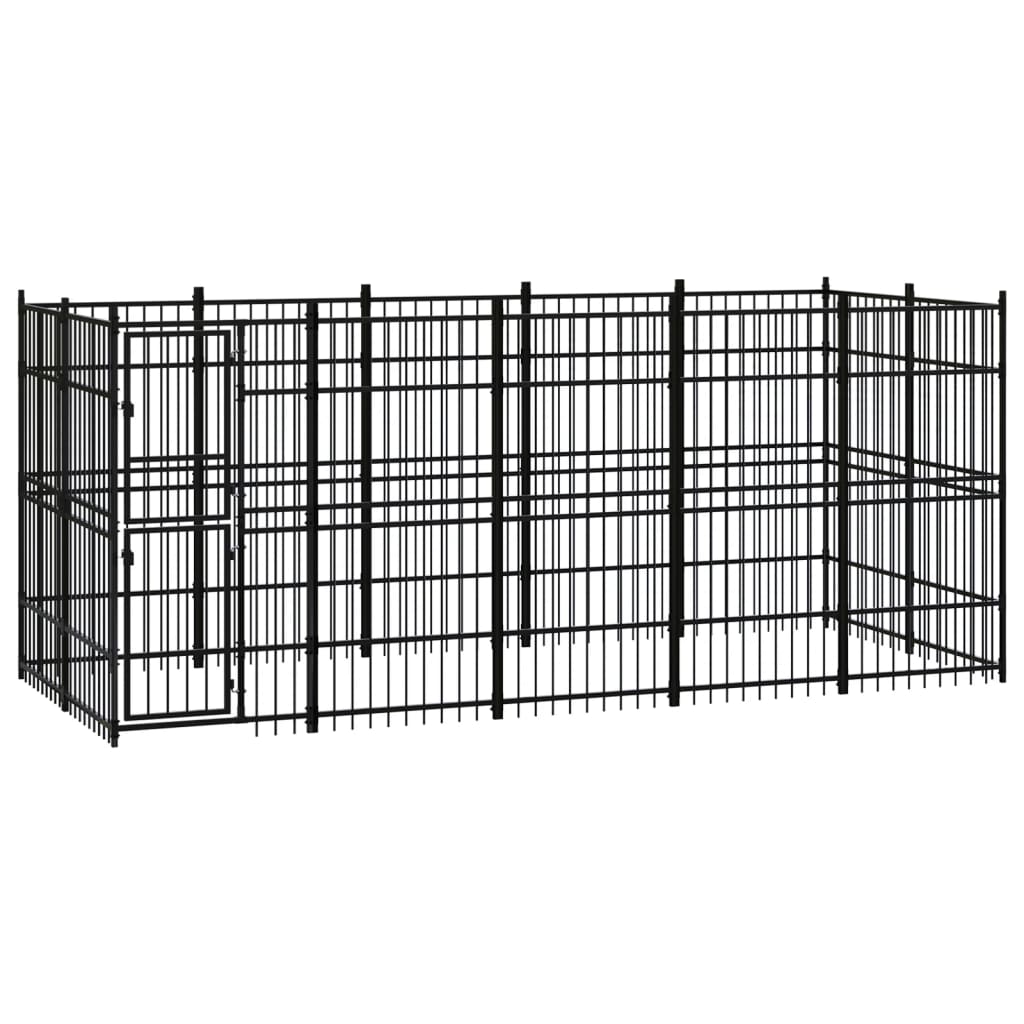 NNEVL Outdoor Dog Kennel Steel 9.22 m²