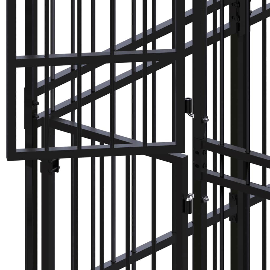 NNEVL Outdoor Dog Kennel Steel 9.22 m²