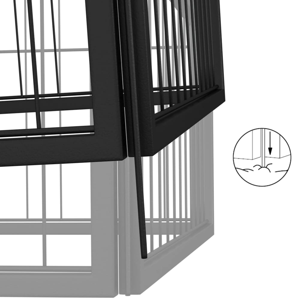 NNEVL 26-Panel Dog Playpen Black 50x100 cm Powder-coated Steel