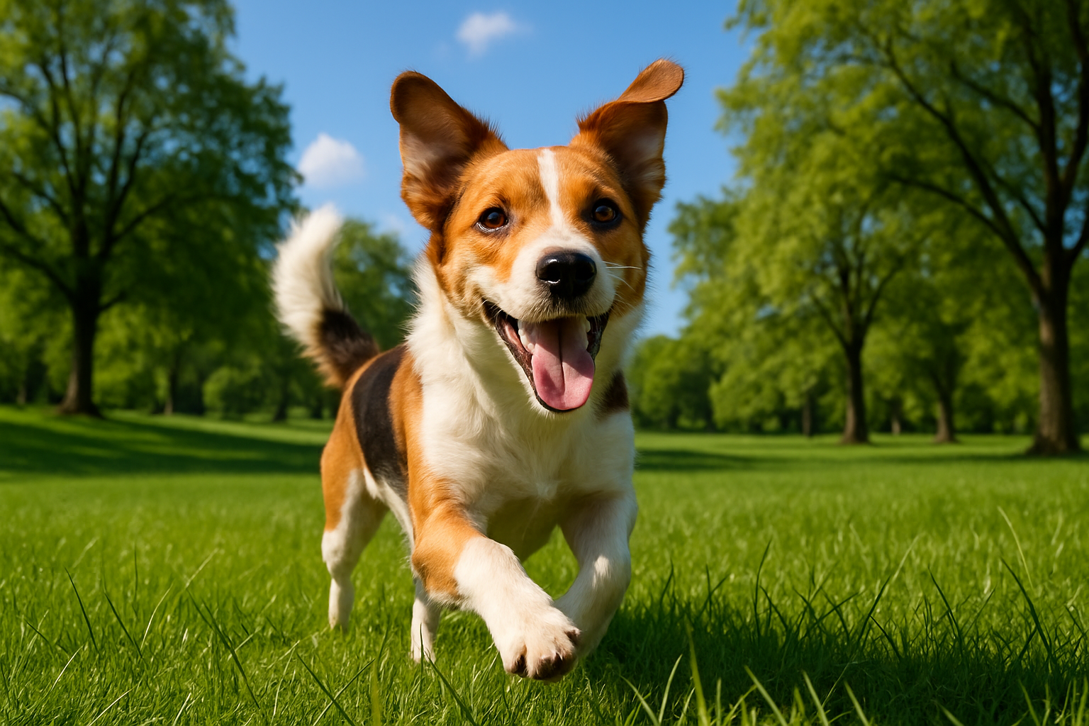 perro jugando en un parque